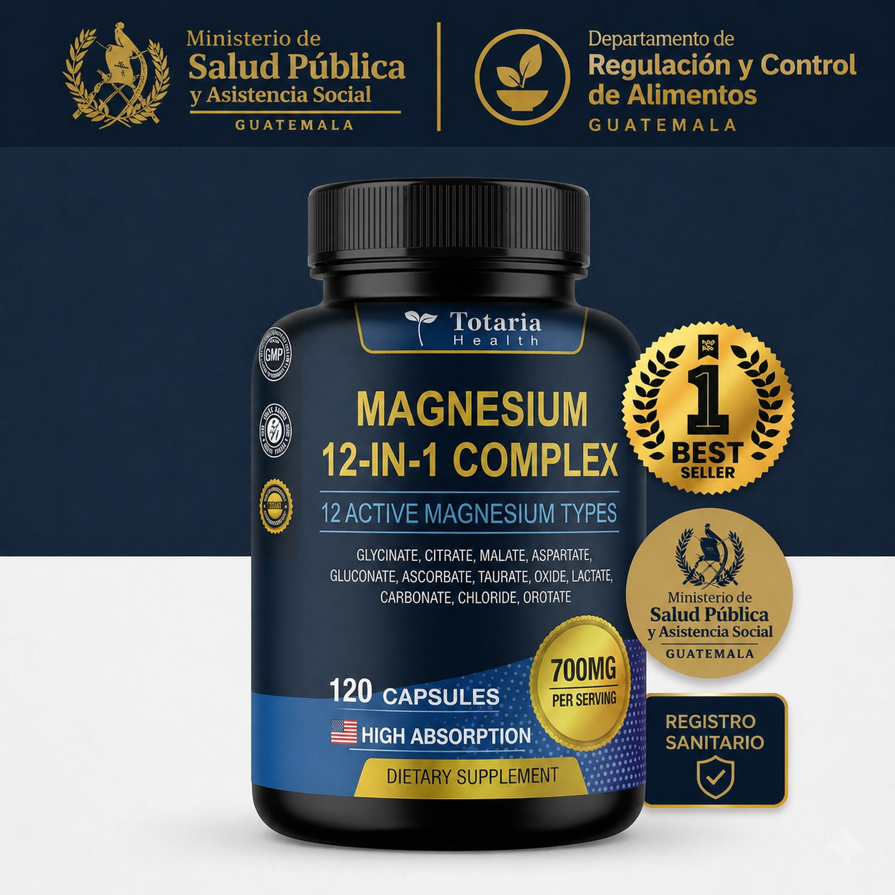 Magnesio 12 en 1 Certificado y Natural